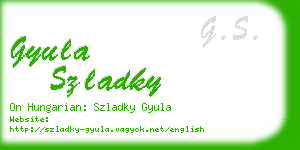 gyula szladky business card